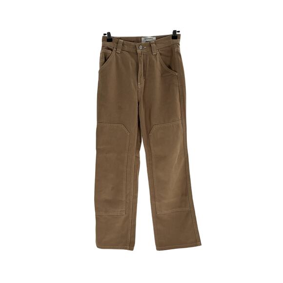 Reformation Harrison 'Carpenter' Tan Cotton High Rise Straight Pants Size 24 - Picture 2 of 4